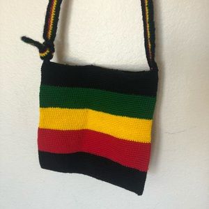 Handmade Crochet Handbag with Zipper – Jamaican Colors